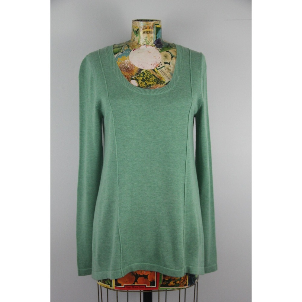 Lilla P Women's Green Pullover Sweater Size XS Cotton Modal Blend  #644